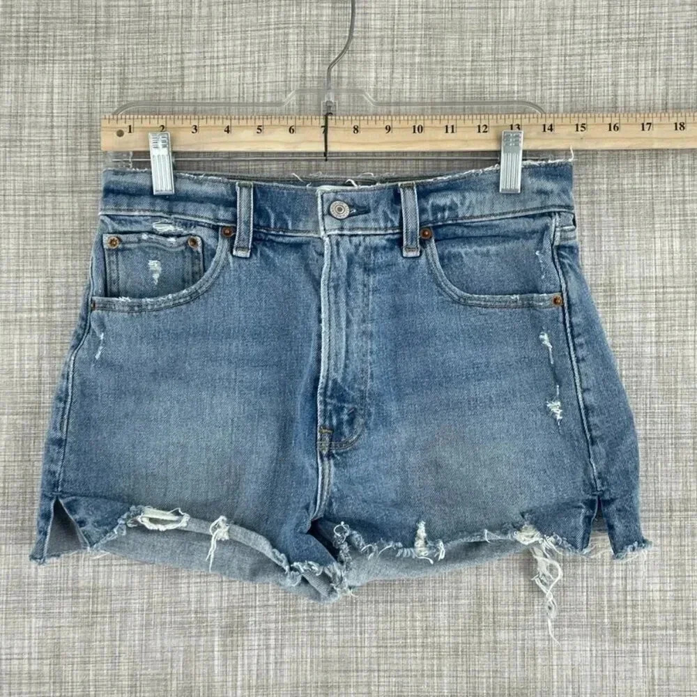 Abercrombie & Fitch High rise mom short Womens 27 blue 3301